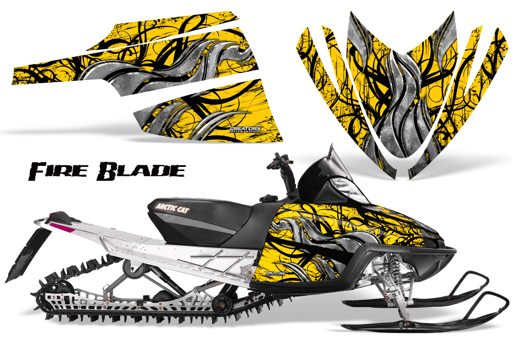 Arctic Cat M Series CrossFire Graphics Kit Fire Blade Black Yellow